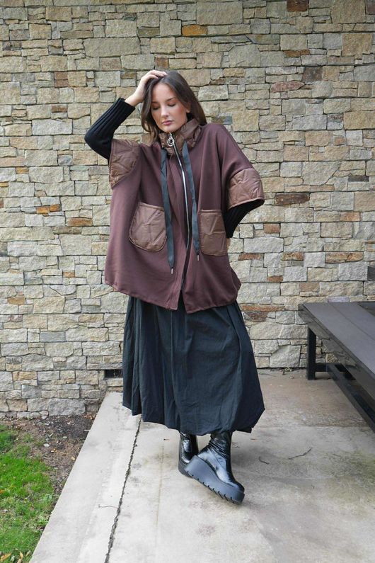 Soft Tech Jersey Puff Jacket Chocolate